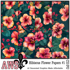 Hibiscus Flower Papers #1 (FS-CU)