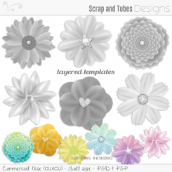Grayscale Flower Templates 2