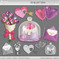 Grayscale Valentine's Layered Templates 7