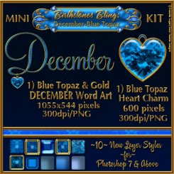 Bling! Mini Birthstones Kit-PS Styles-Blue Topaz-Dec (CU4CU)