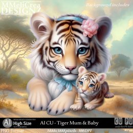 AI - CU Tiger Mum & Baby (CU/PNG/HS)