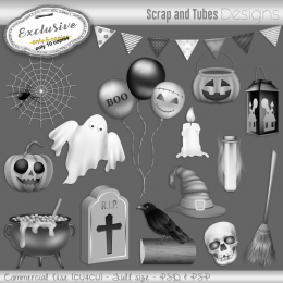 EXCLUSIVE ~ Grayscale Halloween Templates 2