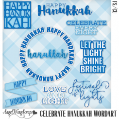 Celebrate Hanukkah Wordart (FS/CU)