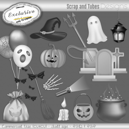 EXCLUSIVE ~ Grayscale Halloween Templates 1