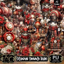 Steampunk Snowmen Trains (TS-PU)