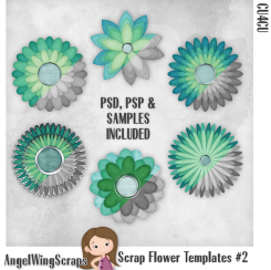 Scrap Flower Templates #2 (FS/CU4CU)