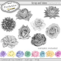 EXCLUSIVE ~ Grayscale Flowers 3