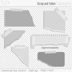 Ripped Blank Note Layered Templates