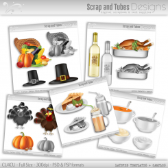 Bundle ~ Thanksgiving Grayscale Layered Templates