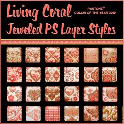 Living Coral JEWELED PS Layer Styles (CU4CU)