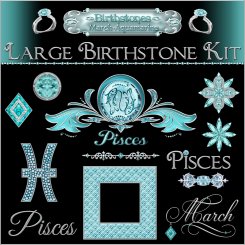 Birthstone Bling!: March/Aquamarine Large Birthstone Kit (CU4CU)