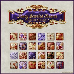 Fancy Jeweled Hearts PS Layer Styles (CU4CU)