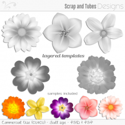 Grayscale Flower Templates 4