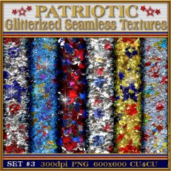 PATRIOTIC Seamless Glitterized Textures Set #3 (CU4CU)