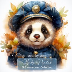 Baby Pandas watercolor collection (FS/CU)