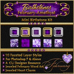 Bling! Mini Birthstones Kit-PS Styles-Amethyst-Feb (CU4CU)