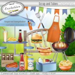 EXCLUSIVE ~ BBQ Party Grayscale Templates