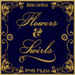 Flowers & Swirls PS Brushes + png Files Pack (CU4CU)
