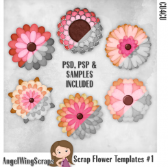 Scrap Flower Templates #1 (FS/CU4CU)