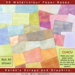 50 Watercolor Paper Bases (FS/CU4CU)
