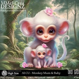 AI - CU Monkey Mum & Baby (CU/PNG/HS)