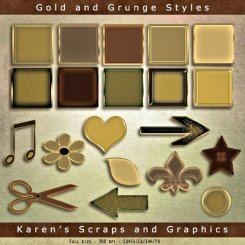 Gold And Grunge Photoshop Styles (CU4CU)