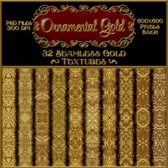 Ornamental Gold Seamless Textures & PS Patterns (CU4CU)