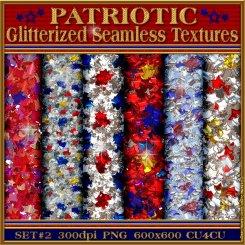 PATRIOTIC Seamless Glitterized Textures Set #2 (CU4CU)