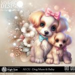AI - CU Dog Mum & Baby (CU/PNG/HS)