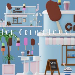 Ice Creame House clipart (FS/CU)